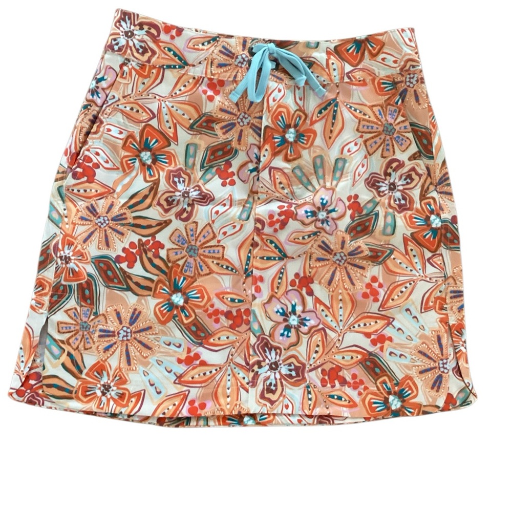 Rip Skirt orange floral XS X Small tropical print